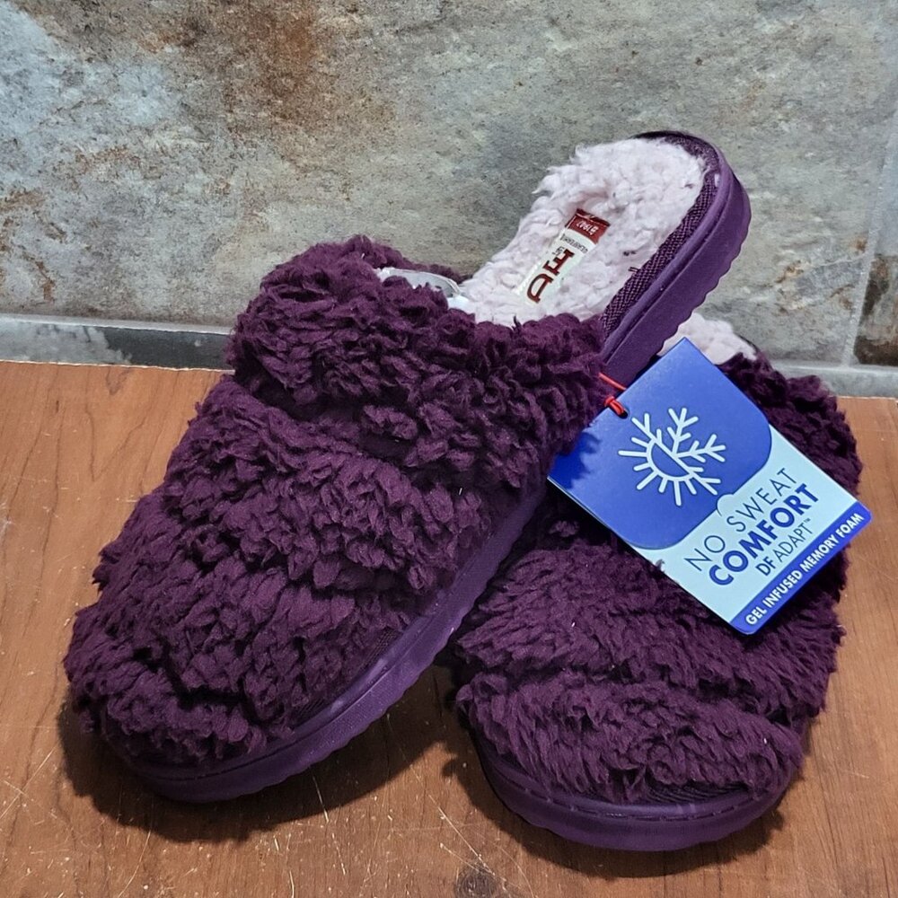 Dear Foams Slippers Gel Infused Memory Foam Womens M 7-8 Machine Washable
